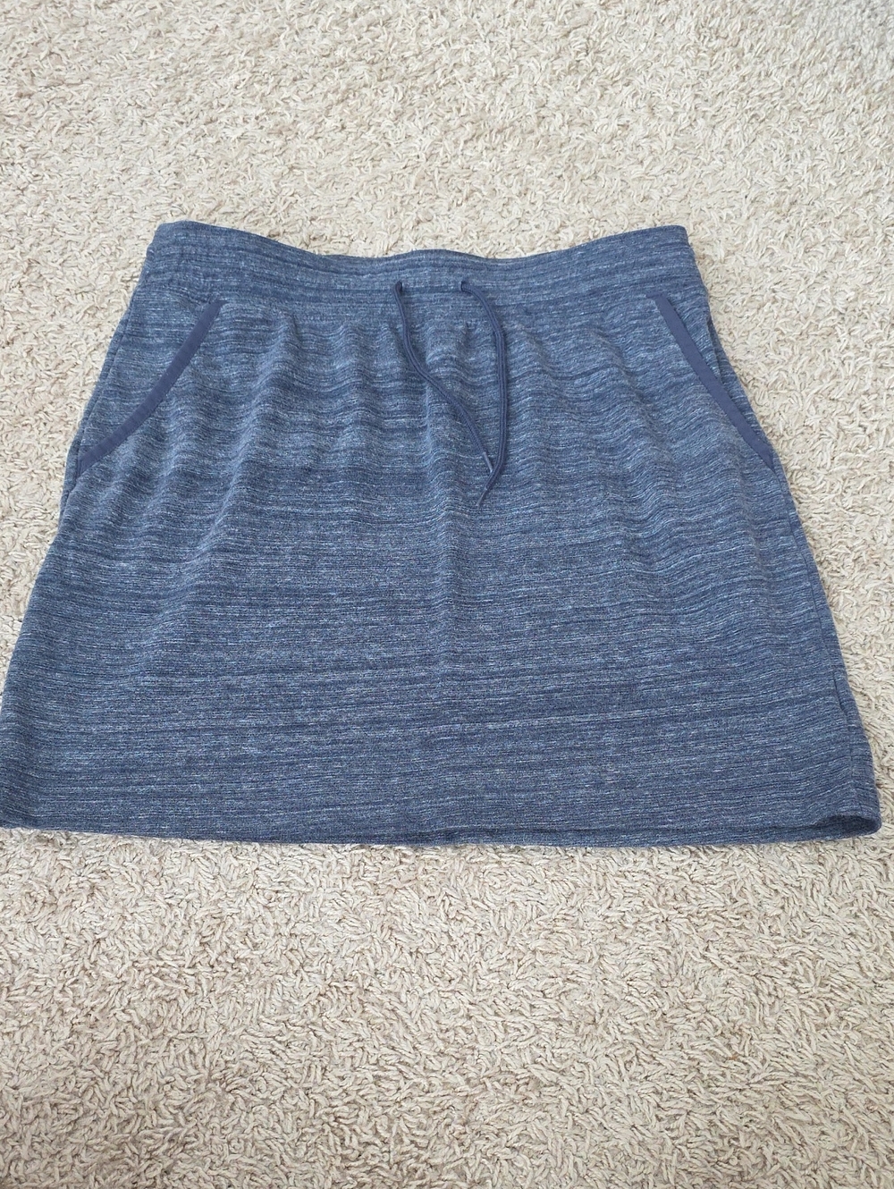 Columbia Heathered Navy Drawstring Mini Skirt